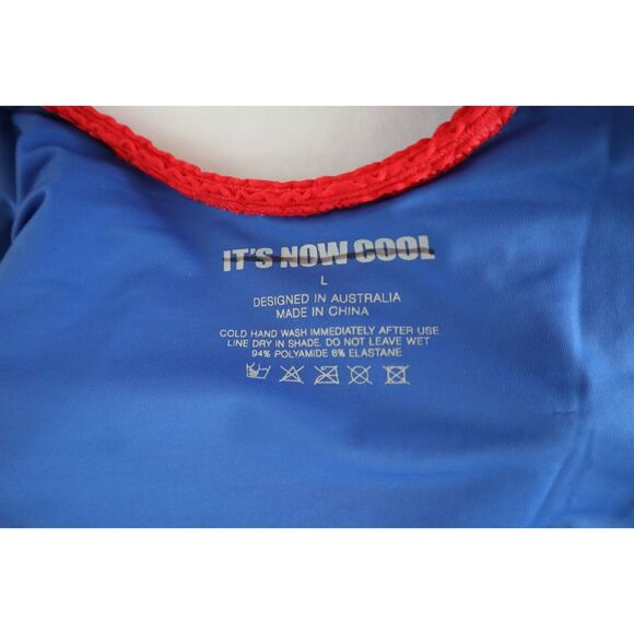 It’s Now Cool Women's Sz Large Blue/Red The Showtime Duo One-Piece Swimsuit - Picture 5 of 9